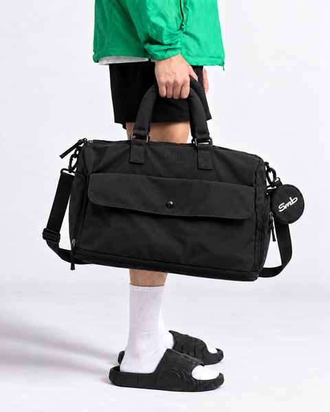 Black — Sports Duffel Bag carried by the top handles